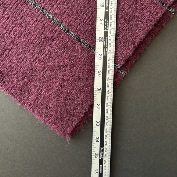 White House Black Market‎ Metallic Stripe Women's Poncho M/L Plum Noir NWT - Picture 6 of 7